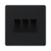BG Evolve Matt Black 3G 2W Light Switch PCDMB43B