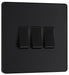 BG Evolve Matt Black 3G 2W Light Switch PCDMB43B - view 2