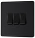 BG Evolve Matt Black 3G 2W Light Switch PCDMB43B - view 3