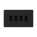 BG Evolve Matt Black 4G 2W Light Switch PCDMB44B