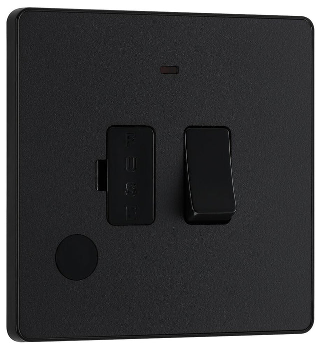 BG Evolve Matt Black 13A Switched Spur with LED and Flex Outlet PCDMB52B - view 2