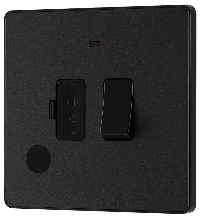 BG Evolve Matt Black 13A Switched Spur with LED and Flex Outlet PCDMB52B - view 3