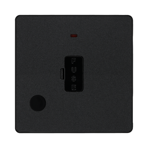 BG Evolve Matt Black 13A Unswitched Spur with LED and Flex Outlet PCDMB54B