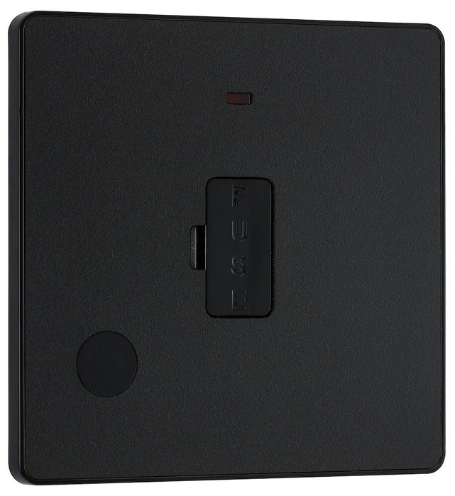 BG Evolve Matt Black 13A Unswitched Spur with LED and Flex Outlet PCDMB54B - view 2