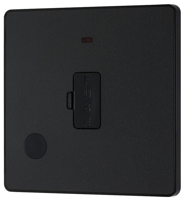 BG Evolve Matt Black 13A Unswitched Spur with LED and Flex Outlet PCDMB54B - view 3