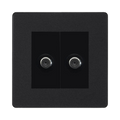 BG Evolve Matt Black Double Satellite Socket PCDMB612B