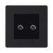 BG Evolve Matt Black Double Satellite Socket PCDMB612B
