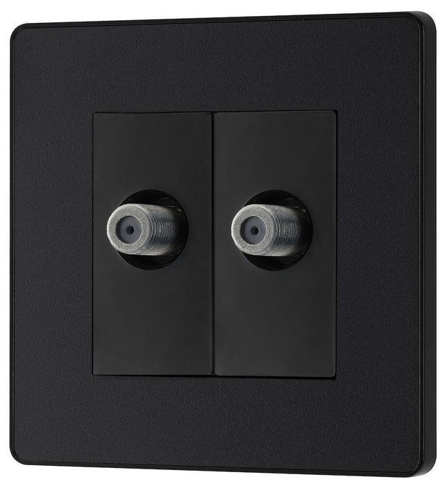 BG Evolve Matt Black Double Satellite Socket PCDMB612B - view 3