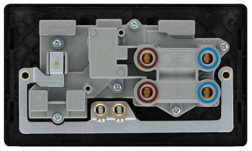 BG Evolve Matt Black 45A Cooker Switch with double pole switch and LED PCDMB70B - view 4