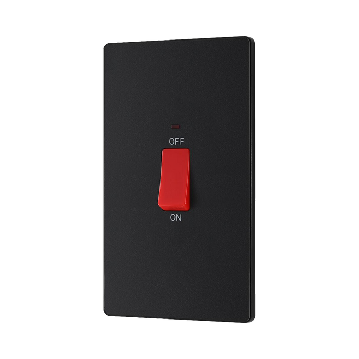 BG Evolve Matt Black 45A double pole switch with LED PCDMB72B - view 3