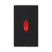BG Evolve Matt Black 45A double pole switch with LED PCDMB72B