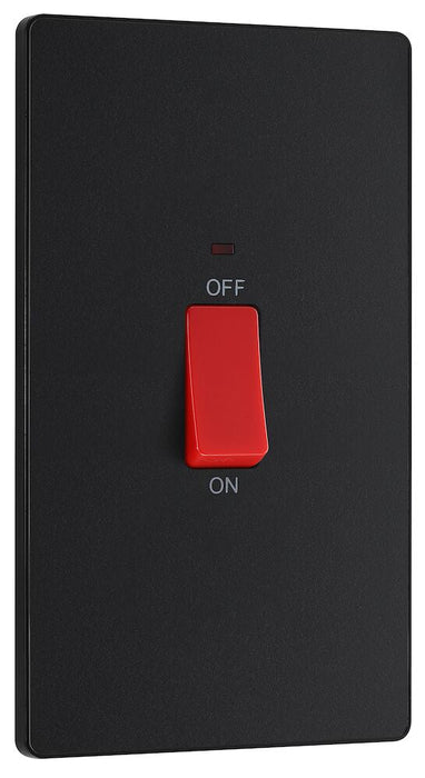 BG Evolve Matt Black 45A double pole switch with LED PCDMB72B - view 2