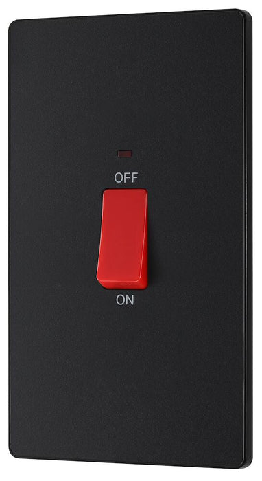 BG Evolve Matt Black 45A double pole switch with LED PCDMB72B - view 3