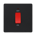 BG Evolve Matt Black 45A double pole switch with LED PCDMB74B