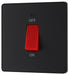 BG Evolve Matt Black 45A double pole switch with LED PCDMB74B - view 3
