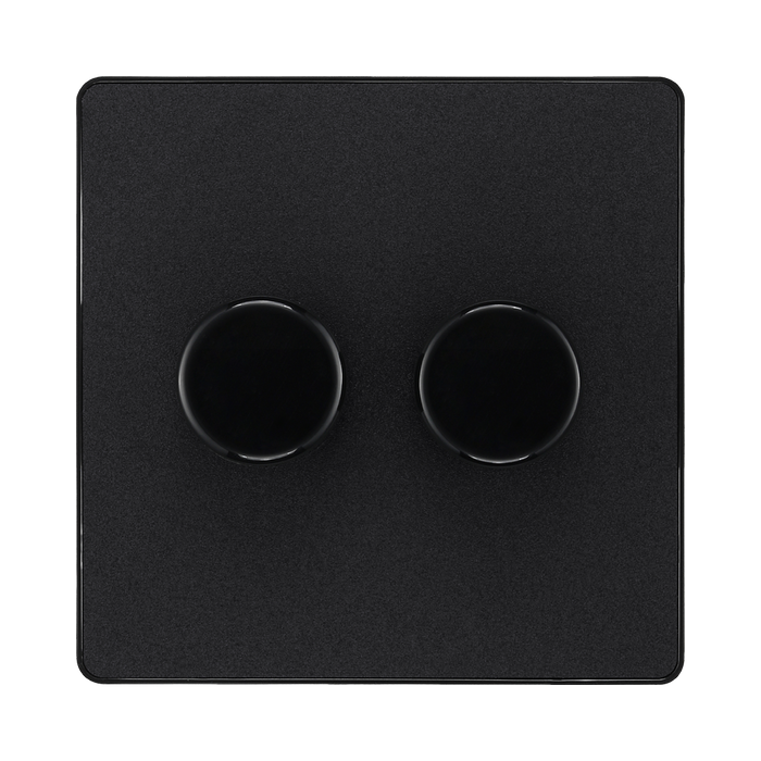 BG Evolve Matt Black 2G Dimmer Switch PCDMB82B