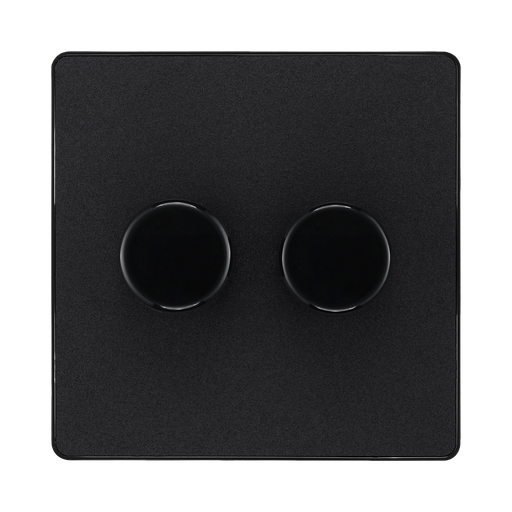 BG Evolve Matt Black 2G Dimmer Switch PCDMB82B