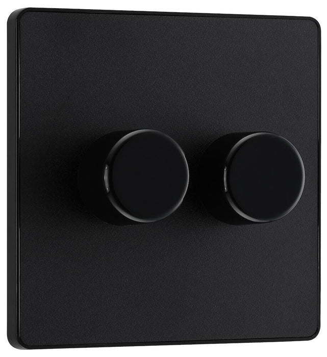 BG Evolve Matt Black 2G Dimmer Switch PCDMB82B - view 2