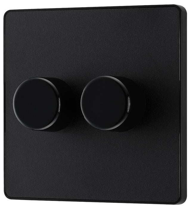 BG Evolve Matt Black 2G Dimmer Switch PCDMB82B - view 3