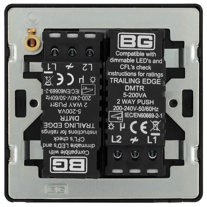 BG Evolve Matt Black 2G Dimmer Switch PCDMB82B - view 4