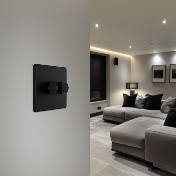 BG Evolve Matt Black 2G Dimmer Switch PCDMB82B - view 6