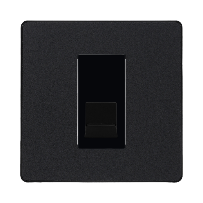 BG Evolve Matt Black Secondary Telephone Socket PCDMBBTS1B