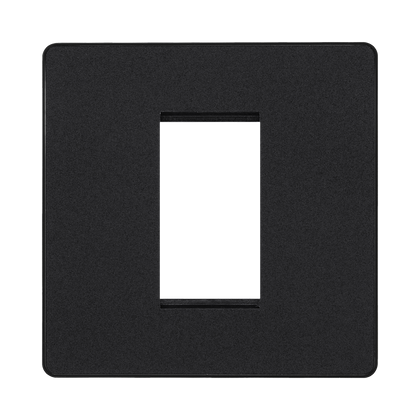 BG Evolve Matt Black 1G Euro Module Plate PCDMBEMS1B