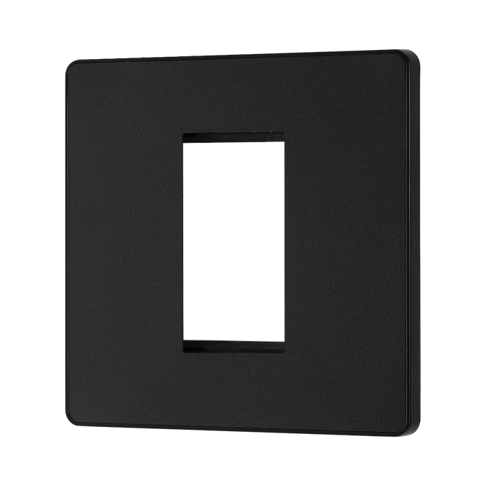 BG Evolve Matt Black 1G Euro Module Plate PCDMBEMS1B - view 3