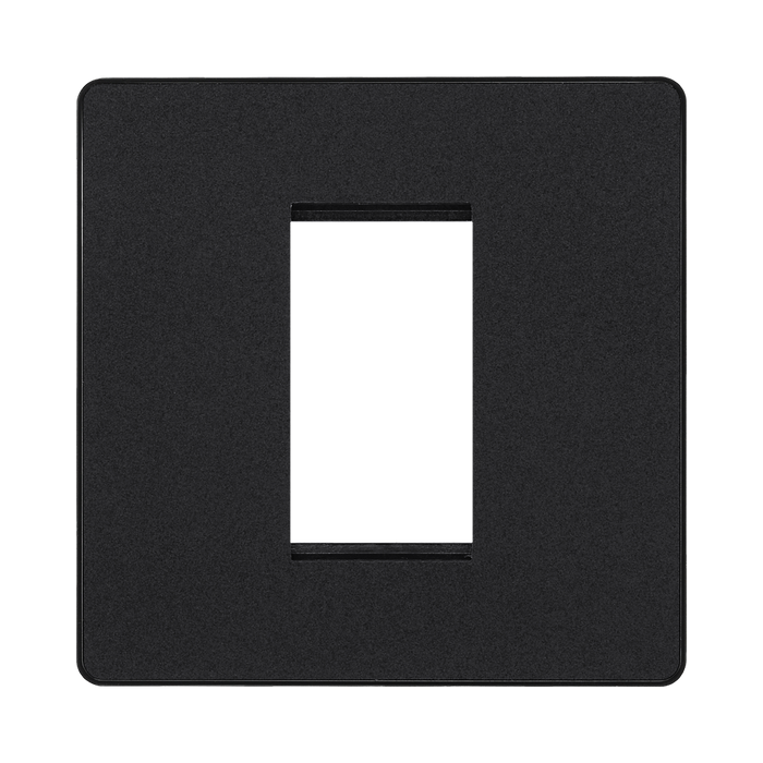 BG Evolve Matt Black 1G Euro Module Plate PCDMBEMS1B