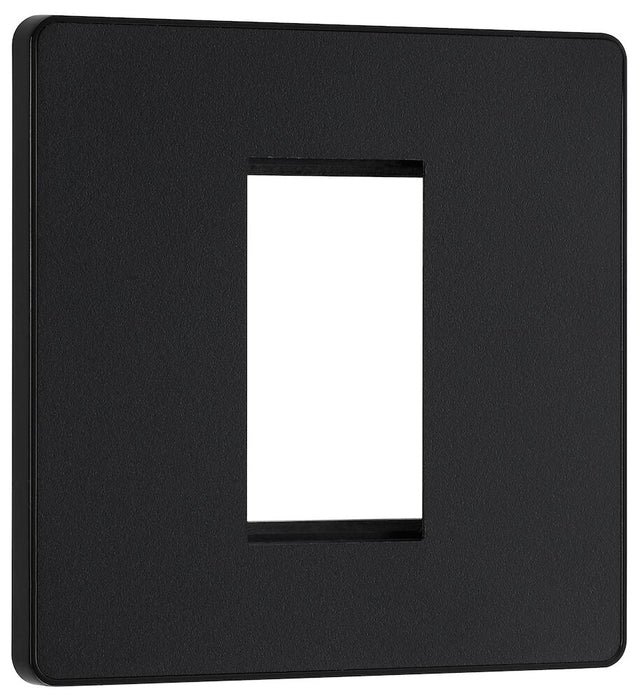 BG Evolve Matt Black 1G Euro Module Plate PCDMBEMS1B - view 2