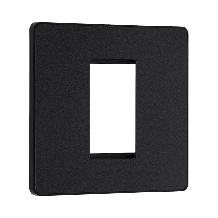 BG Evolve Matt Black 1G Euro Module Plate PCDMBEMS1B - view 2