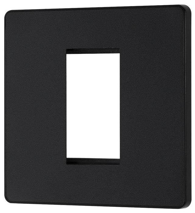 BG Evolve Matt Black 1G Euro Module Plate PCDMBEMS1B - view 3