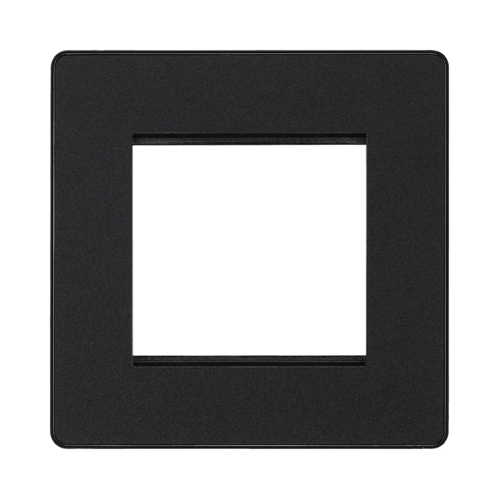 BG Evolve Matt Black 2G Euro Module Plate PCDMBEMS2B