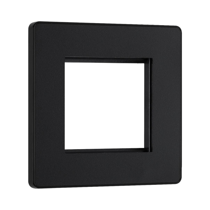 BG Evolve Matt Black 2G Euro Module Plate PCDMBEMS2B - view 2