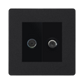 BG Evolve Matt Black TV & Satellite Socket PCDMBTVSATB