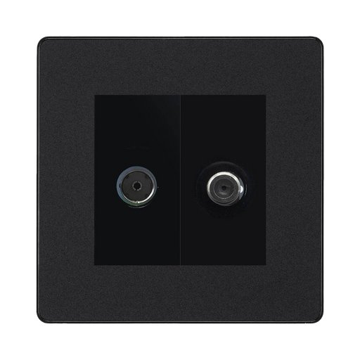 BG Evolve Matt Black TV & Satellite Socket PCDMBTVSATB