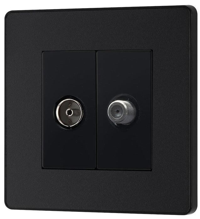 BG Evolve Matt Black TV & Satellite Socket PCDMBTVSATB - view 3