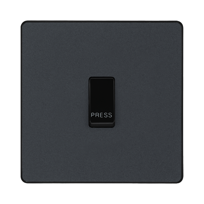 BG Evolve Matt Grey 10A Retractive Press Switch PCDMG14B