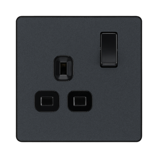 BG Evolve Matt Grey 13A Single Socket PCDMG21B
