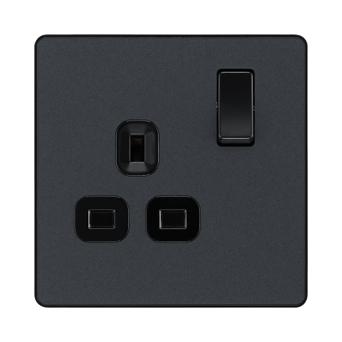 BG Evolve Matt Grey 13A Single Socket PCDMG21B