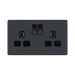 BG Evolve Matt Grey 13A Double Socket PCDMG22B