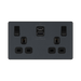 BG Evolve Matt Grey 13A Double USB Socket with 45W A+C Ports PCDMG22UAC45B