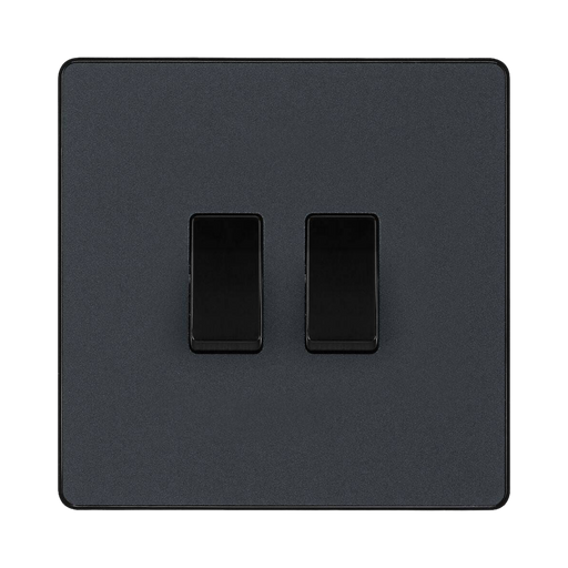 BG Evolve Matt Grey 2G Intermediate Light Switch PCDMG2GINTB