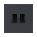 BG Evolve Matt Grey 2W & Intermediate Light Switch PCDMG2WINTB