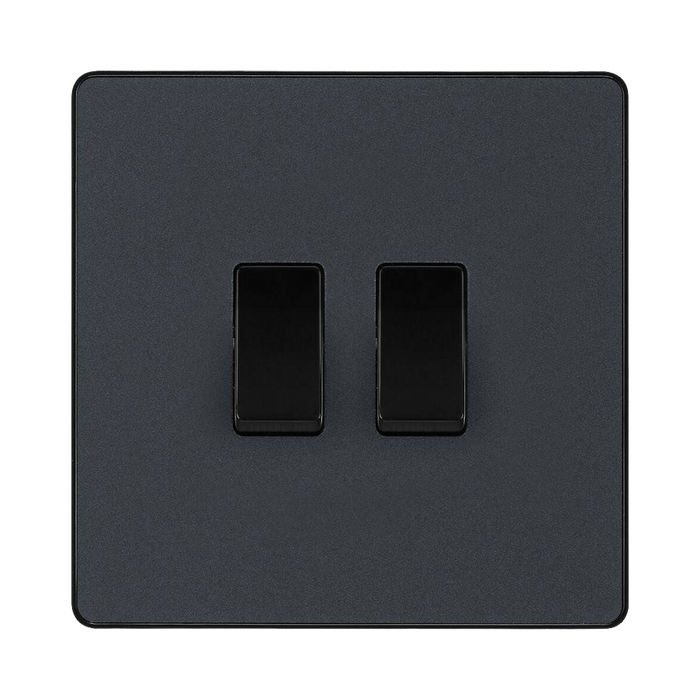 BG Evolve Matt Grey 2W & Intermediate Light Switch PCDMG2WINTB
