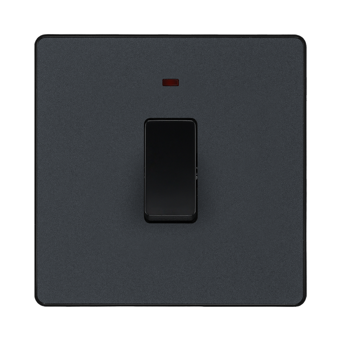 BG Evolve Matt Grey 20A Double Pole Switch with LED PCDMG31B