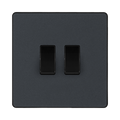BG Evolve Matt Grey 2G 2W Light Switch PCDMG42B