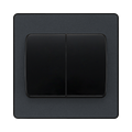 BG Evolve Matt Grey 2G 2W Wide Rocker Light Switch PCDMG42WB