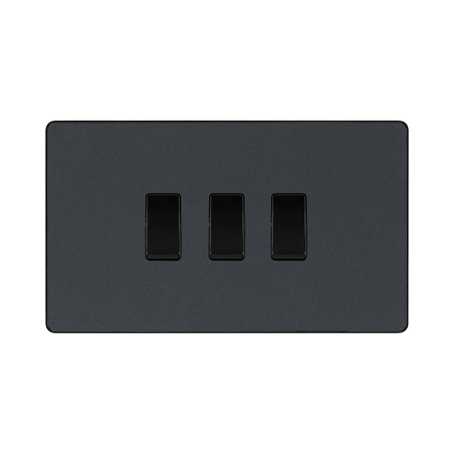 BG Evolve Matt Grey 3G 2W Light Switch PCDMG432B