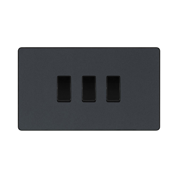 BG Evolve Matt Grey 3G 2W Light Switch PCDMG432B